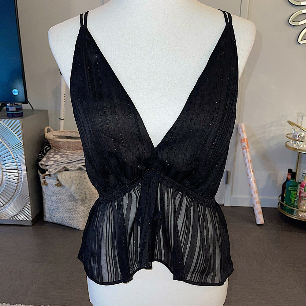 Express black mesh top Womens size M